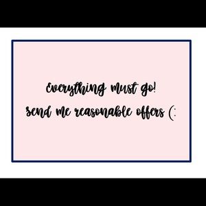 Cleaning out my closet! Send reasonable offers